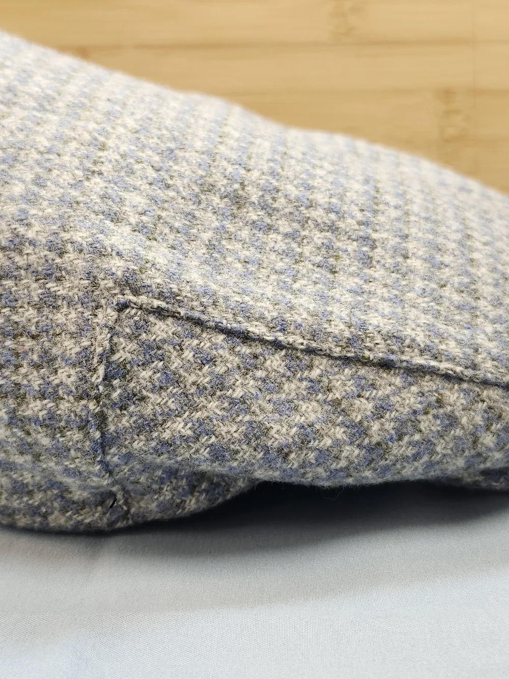 Brixton Light Blue & Gray Herringbone Flat Cap